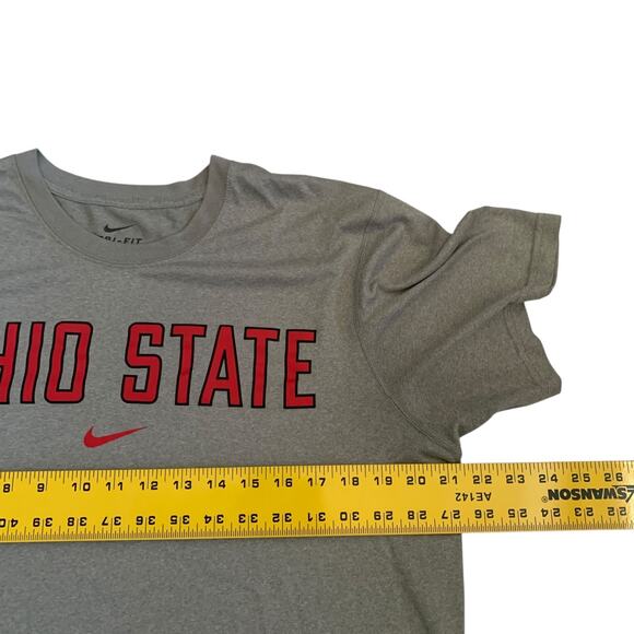 Nike Dri-Fi Men's Size M Ohio State Buckeyes Short Sleeve Gray T-Shirt - Picture 4 of 14